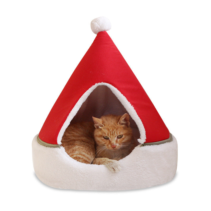 Arbre de noël lit pour animaux de compagnie hiver chaud nid pour animaux de compagnie chat maison chien fournitures pour animaux de compagnie