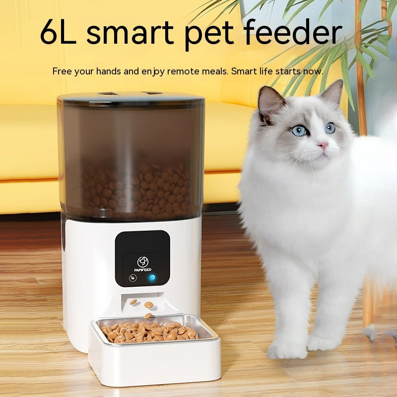 Comedero automático para mascotas con vida inteligente remota de 6L, temporizador para gatos, WIFI