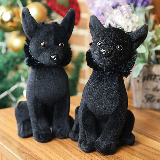 Muñeco de peluche creativo de perrito negro