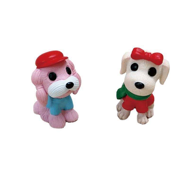 8 Cartoon Fashion Puppy PVC Animal Ornaments