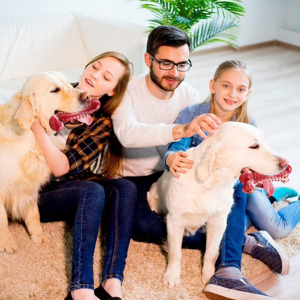 Jouet à mâcher en caoutchouc naturel adapté aux chiens agressifs - Durable et durable - Convient aux chiens qui mâchent des objets lourds 