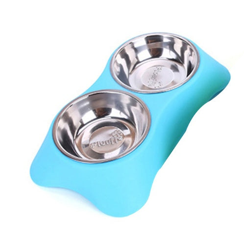 Cuenco doble de silicona con protector solar para mascotas Cuenco de comida antideslizante de silicona no tóxica y respetuoso con el medio ambiente para perros