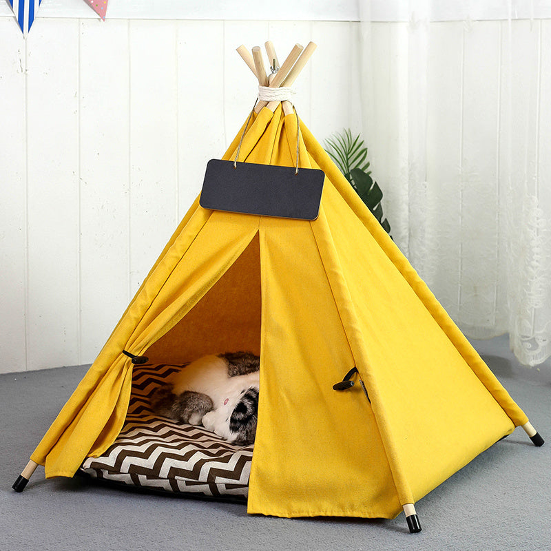 Tienda de campaña para mascotas, cama para perros y gatos, portátil, lavable, para interior, con cojín para perros pequeños, gatos y conejos