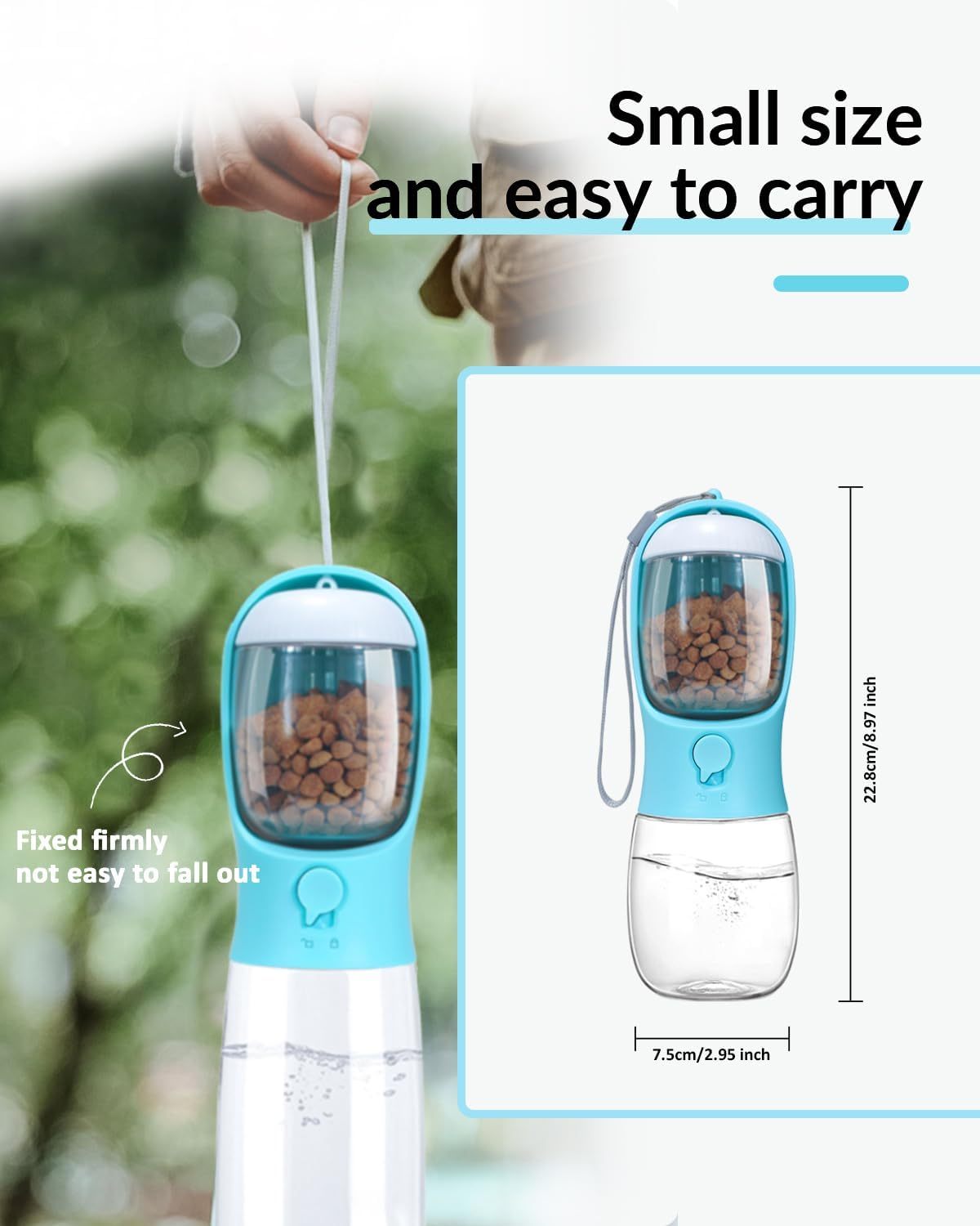 Ravel Bol d'eau pour chiot Bouteille d'eau pour chien avec récipient de nourriture Distributeur portable pour animaux de compagnie Accessoires pour chiens Articles essentiels pour chiots Nécessités pour Yorkie Chihuahua Chat Marche et randonnée 