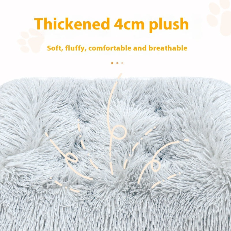 Autumn And Winter Thick Warm Pet Cushion Mat Cat Kennel Breathable Comfortable Plush Mattress Special