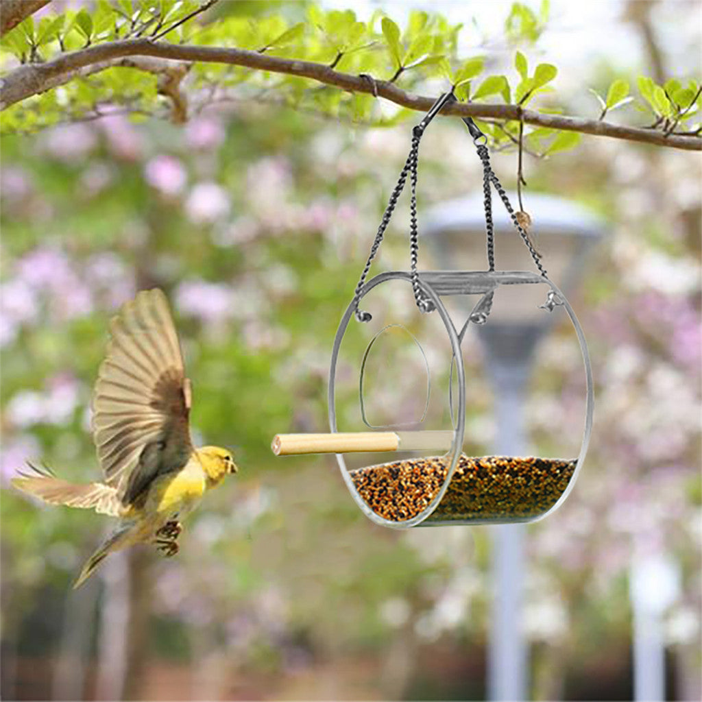 Boîte de nourriture pour oiseaux en acrylique