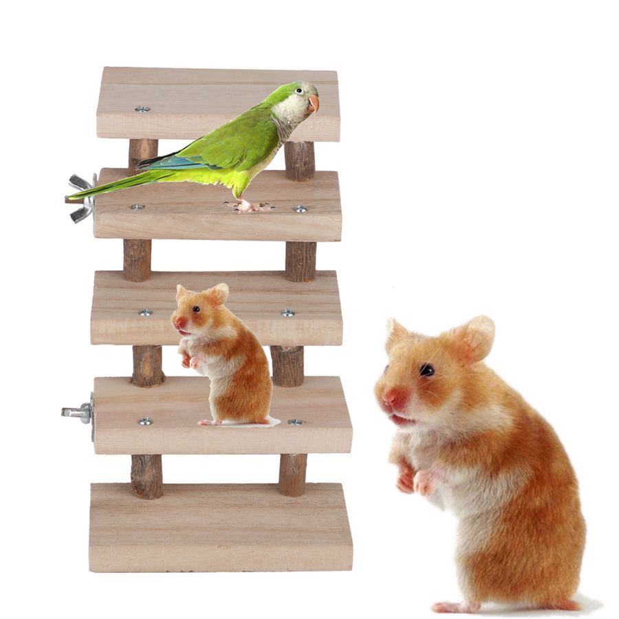 Log stairs pet toy