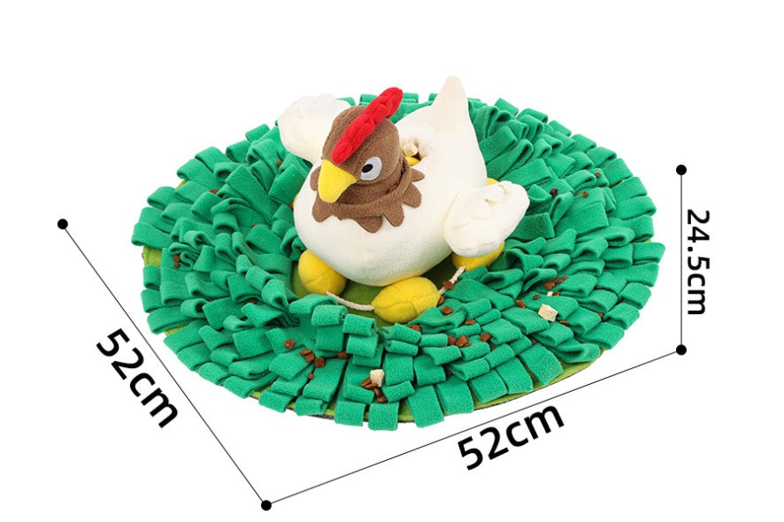 Pet Hen Incubating Egg Puzzle Sniffing Mat Toy Set