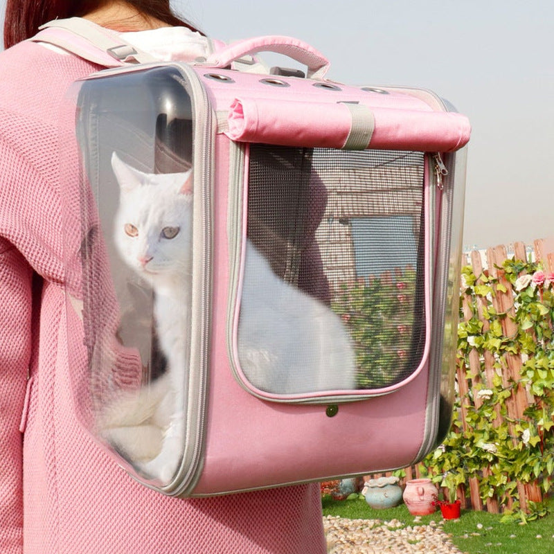 Cabine respirante pour chat pour sac à dos portable pour animaux de compagnie