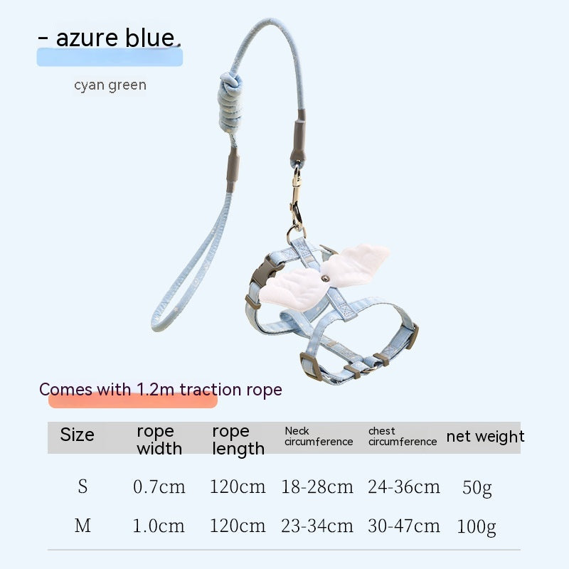 Adjustable Pet Cat Gradient Color Hand Holding Rope