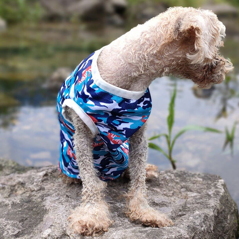 Ropa de chaleco para perros de camuflaje de primavera y verano