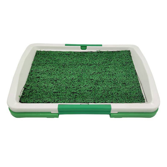 Inodoro para mascotas con césped para perros, bandeja de entrenamiento para cachorros, inodoro para interiores, tres capas 