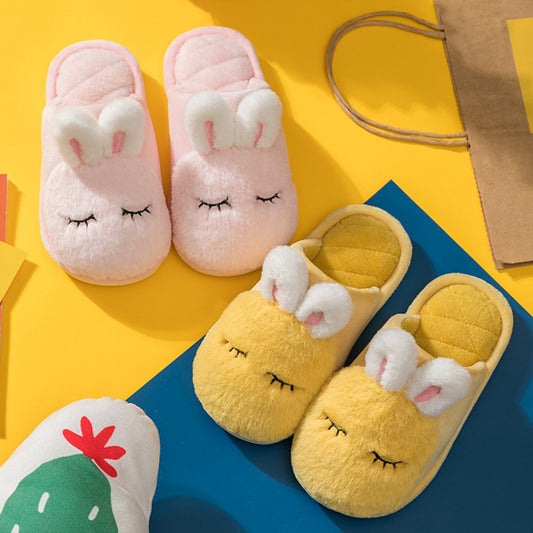 Pantuflas peludas de interior para niños y niñas de animales, pantuflas de algodón peludas para el hogar para niños