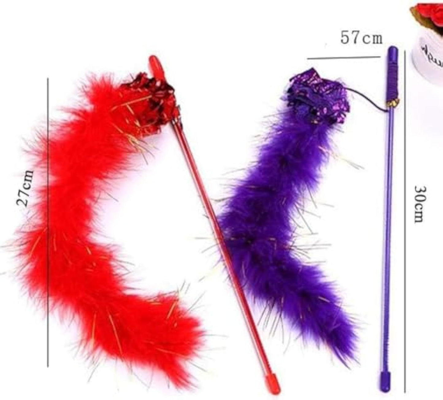 Purple Cat Teasing Stick Toy Interactive Stick Sparkly Feather Boa With Crinkle Ball Tease Cat Rod Funny Cute Pet Supplies For Cat Training Indoor Cats Cat Toys Interactive For Indoor Cats