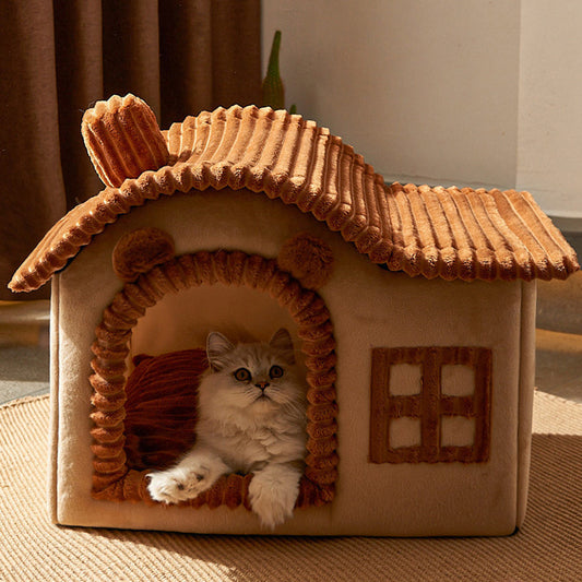 Arena para gatos cerrada Winter Warm Villa