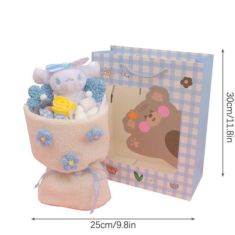 Birthday Gift Cartoon Doll Bouquet Plush Toy Cute Rabbit Flower Graduation Gift Greeting Card Valentine's Day Present