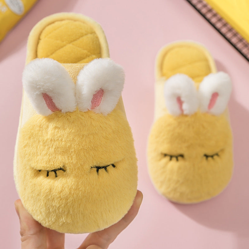 Pantuflas peludas de interior para niños y niñas de animales, pantuflas de algodón peludas para el hogar para niños