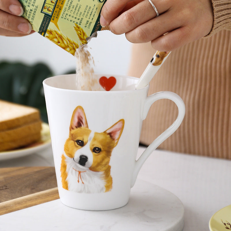 Taza de cerámica animal perro