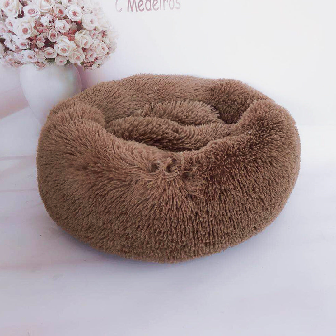 Small Dogs Round Plush Cat Litter Kennel Pet Nest Mat Puppy Beds