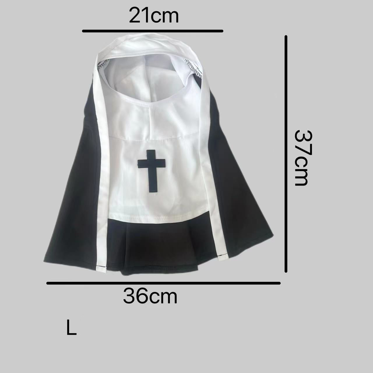 PET SHOW Nun Dog Costume For Small Medium Dogs Halloween Cosplay Outfit Black White Cloak Dress Up Pets Apparel Holiday Party Clothes Boys Girls