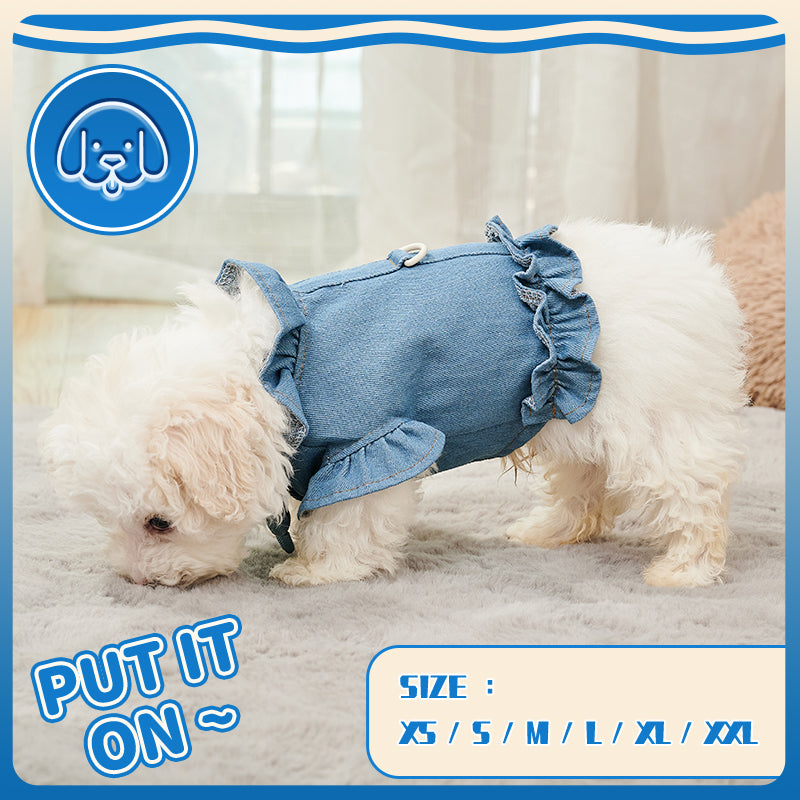 Dog Denim Harness Vest Pet Clothes Puppy Vest Jean Clothing For Small Medium Dogs Chihuahua Fashion Outfit Pet Supplies