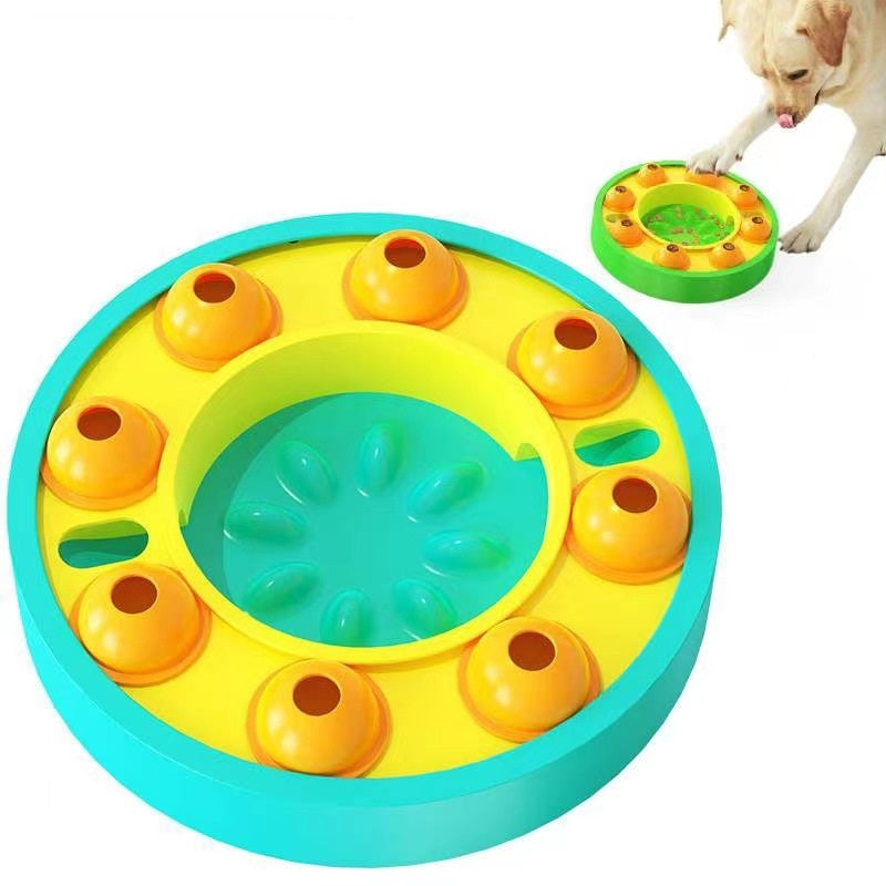 Train Pet Supply Turntable To Automatically Leak Food By Feeding Plastic Puzzle Dog Slow Food Bowl