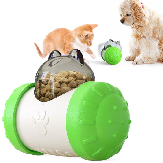 Juguetes para mascotas, pelota para comida con fugas para perros y gatos, juguetes interactivos educativos, pelota de comida lenta con forma de oso oscilante