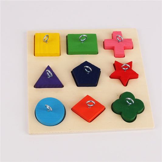 Parrot Training Toy 9-Grid Colorful Wooden Blocks