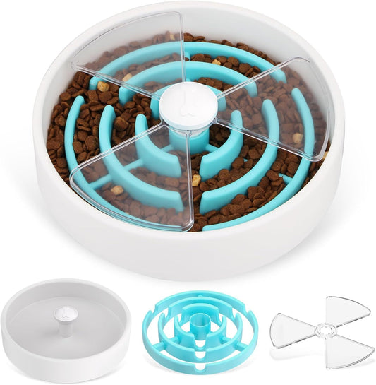 Gamelles pour chiens à alimentation lente Labyrinthe pour aliments pour chiens Puzzle pour aliments secs, aliments humides, aliments crus, mangeoire interactive antidérapante pour chiens