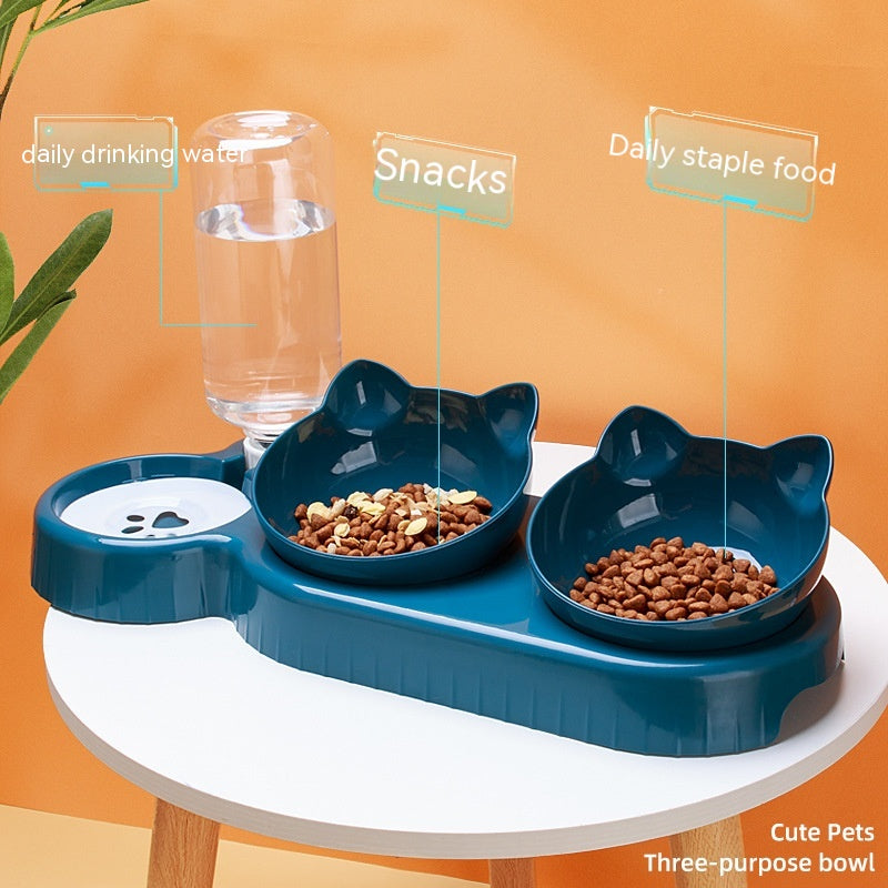 Produits pour animaux de compagnie anti-roulis en plastique à double bol pour chats