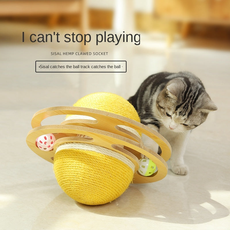 Sisal Rope Cat Scratcher Ball Toys Interactive Scratching Post Kitten Toy Furnature Scraper Grinding Scratch Board Ball For Cats