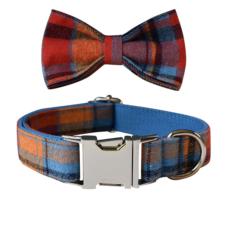 Blue Velvet Dog Collar Alloy Buckle