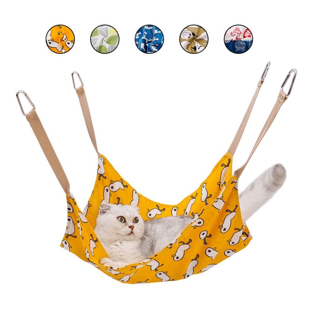 Hamaca de lino y algodón transpirable para gatos, resistente al desgaste, multicolor, jaula colgante, suave, con gancho para colgar, hamaca para gatos, cama de verano