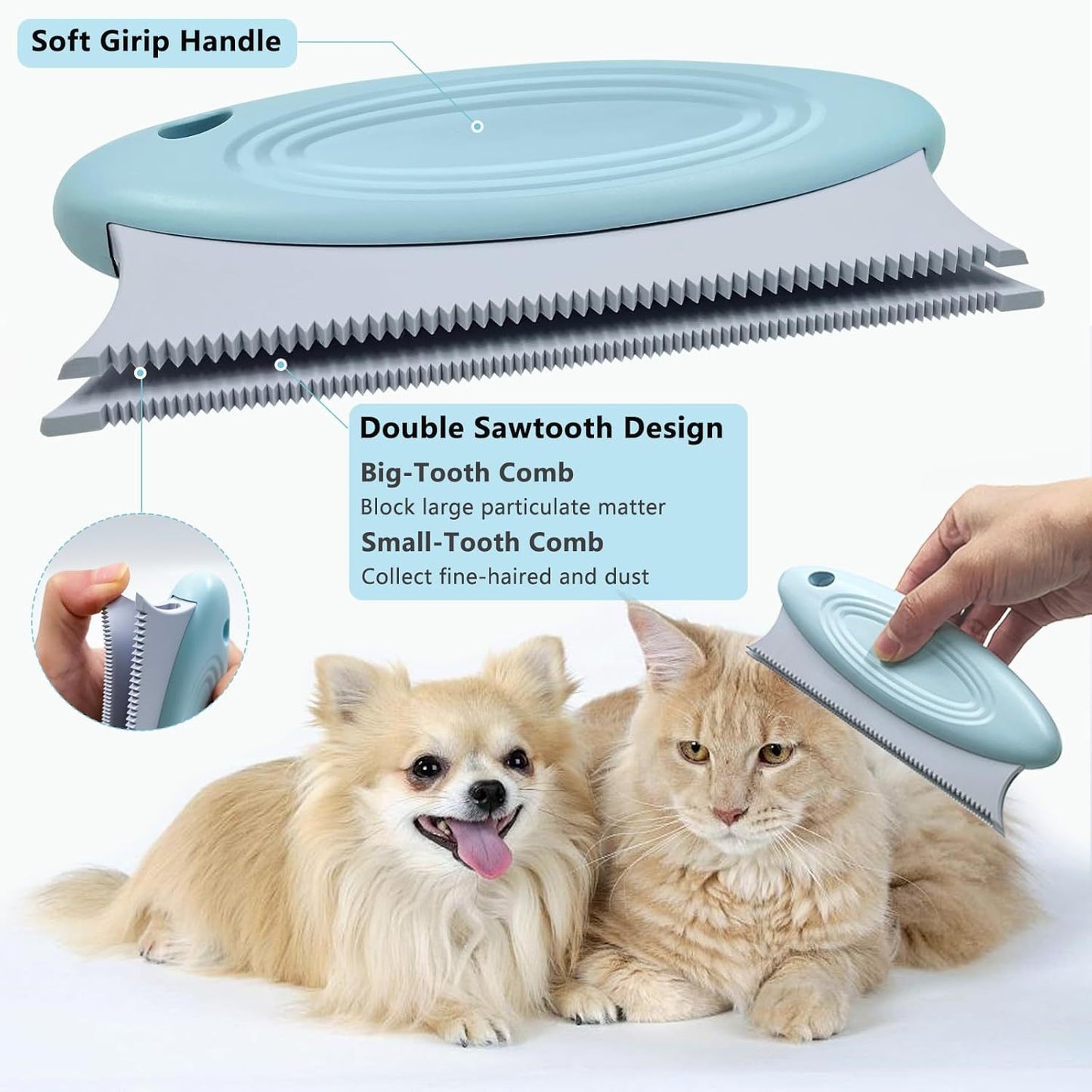 Lot de 3 épilateurs pour animaux de compagnie, épilateur portable pour poils de chien et de chat, brosse de nettoyage pour peluches, rasoir réutilisable et grattoir à tapis pour vêtements, peluches, canapé, poussière, tapis de voiture, boules de poils