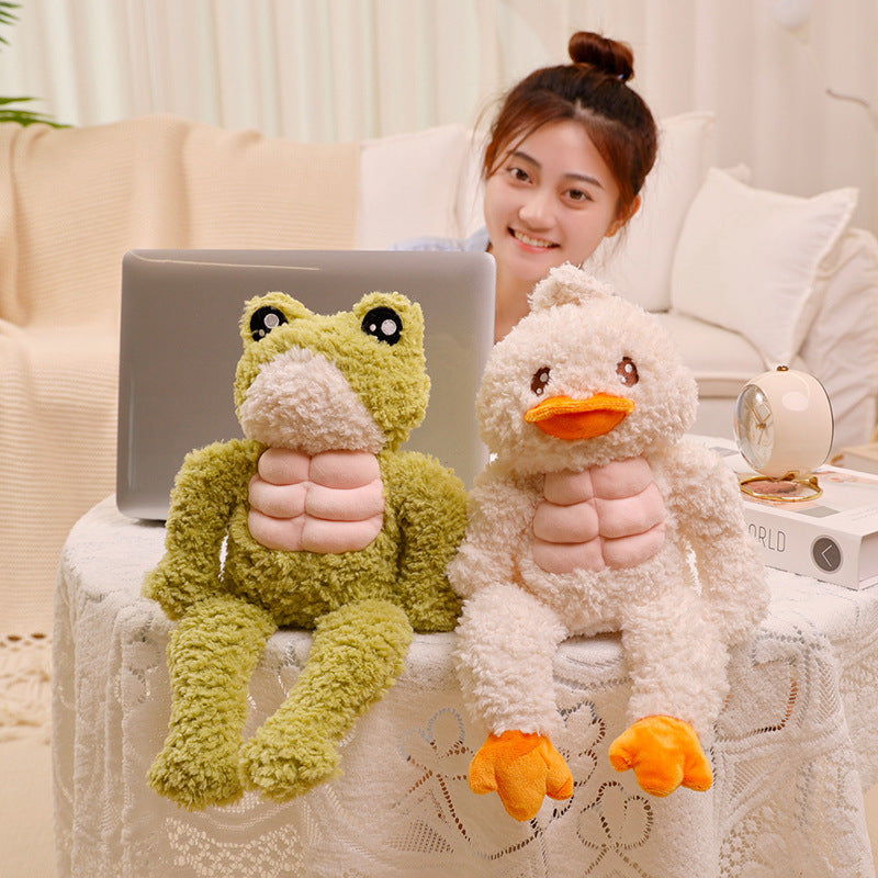 Cute Funny Muscle Frog Doll Plush Toys Inspirational Fitness Ugly And Cute Abdominal Muscle Doll