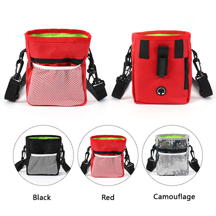 Bolsa de golosinas para perros, bolsa de golosinas para entrenamiento de perros para mascotas, bolsa de golosinas para perros pequeños a grandes, bolsa de golosinas para perros con cinturón, correa para el hombro, dispensador de bolsas para excrementos