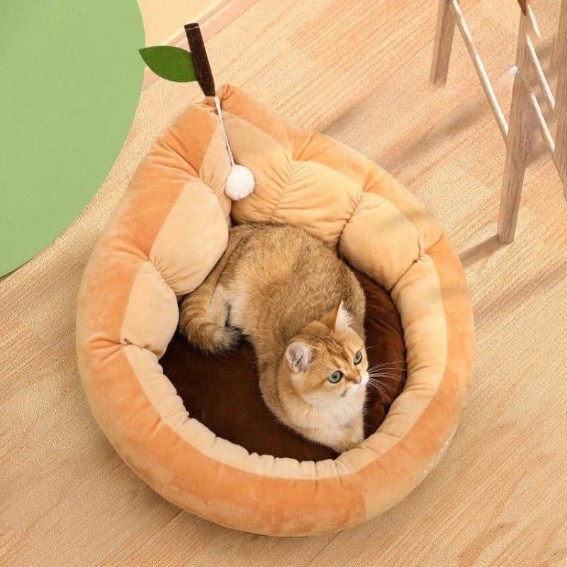 Bonita casa para gatos y gatitos, cálida y suave cama de algodón para invierno para perros y gatos, nido acogedor para perros pequeños y medianos 