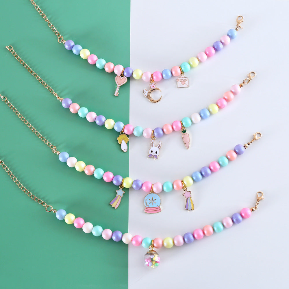 Cat Dog Colorful Pearl Dream Moon Headdress Meteor Rabbit Collar Birthday Shooting Accessories Necklace Bracelet