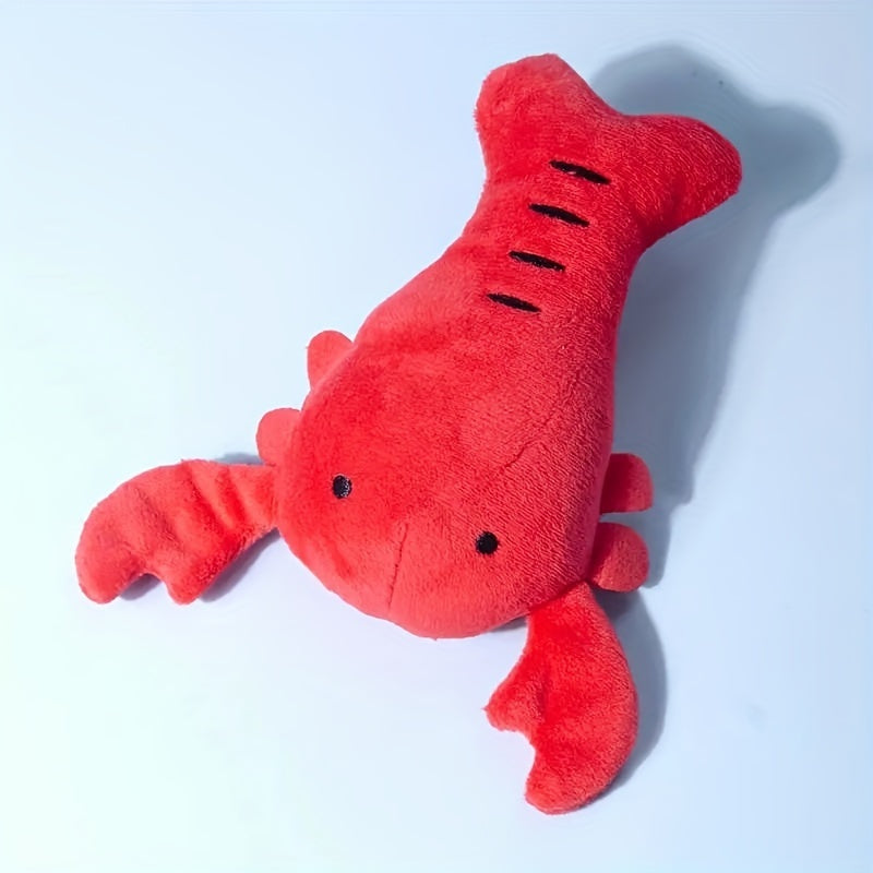 Juguete de peluche con forma de langosta que chirría para perros, juguete interactivo resistente a las mordeduras para perros pequeños y medianos, cangrejo y langosta