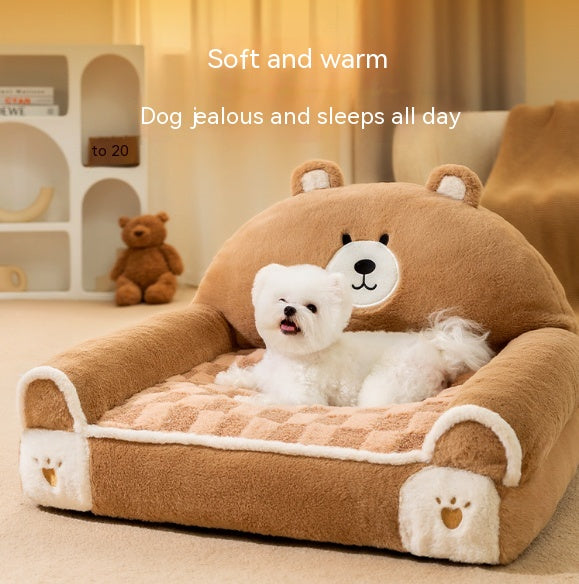 Small And Medium-sized Dogs Teddy Bichon Winter Warm Dehaired Angora Dog Bed Cat Sofa