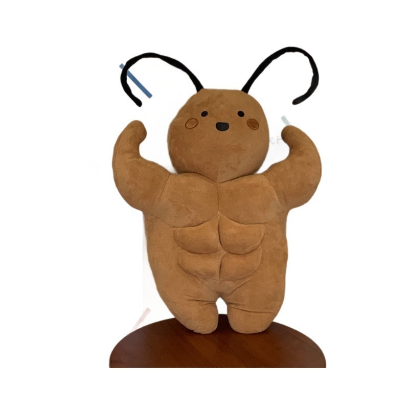 Lindo y fuerte juguete de peluche de cucaracha sureña con músculos