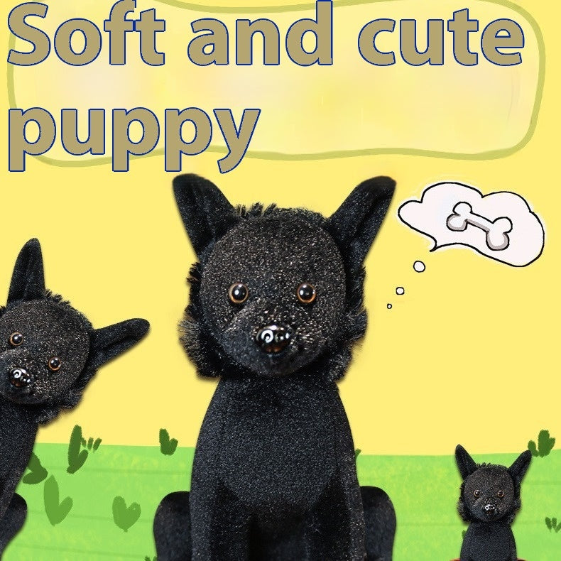 Muñeco de peluche creativo de perrito negro