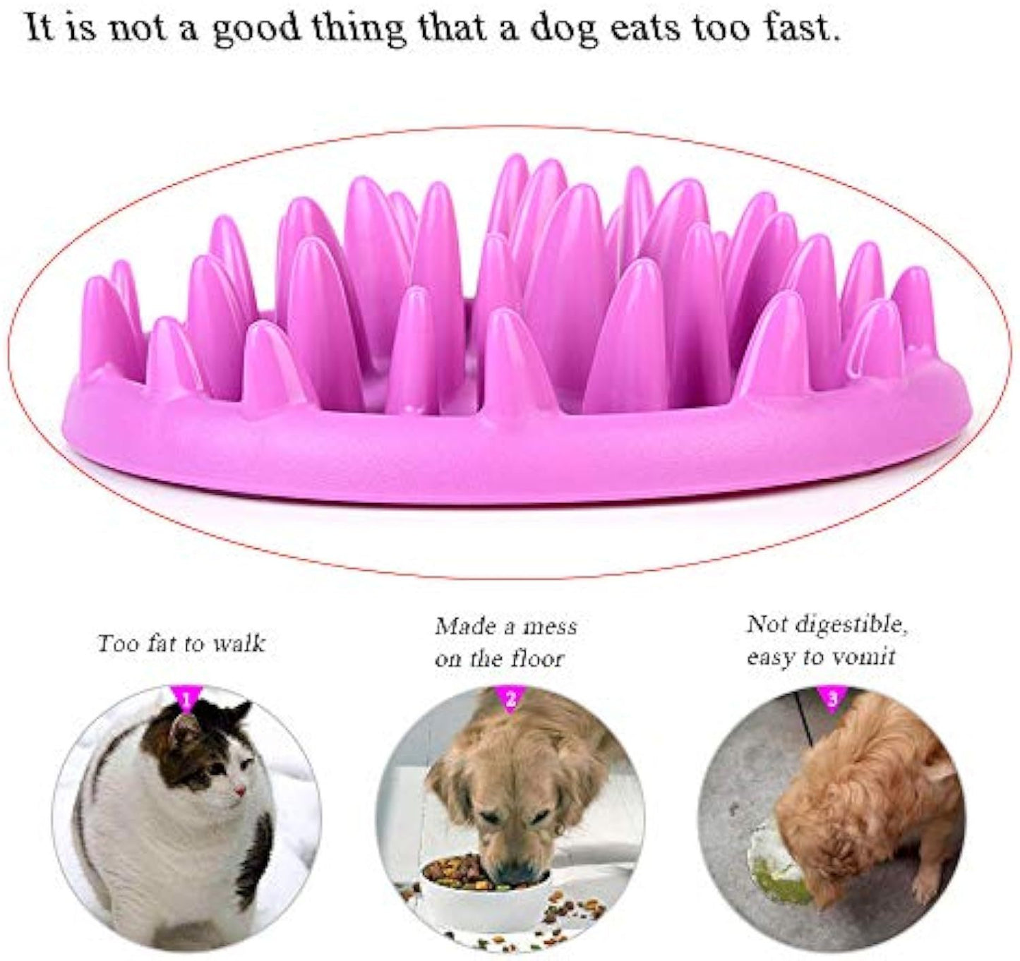 Bol à alimentation lente pour chat Bol d'alimentation pour chat antidérapant Anti-étouffement Bol de nourriture pour chien Puzzle Jungle Attrape-chat Mangeoire interactive adaptée au chien