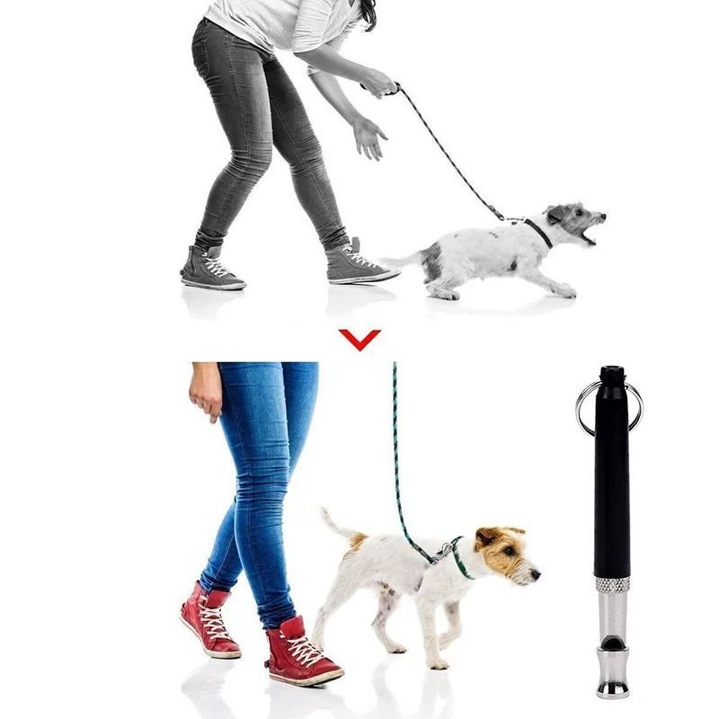 1PCS Dog Trainings Whistle Copper Ultrasonic Pet Dog Training Whistle Portable Keychain Whistle Adjustable Dog Flute Supplies