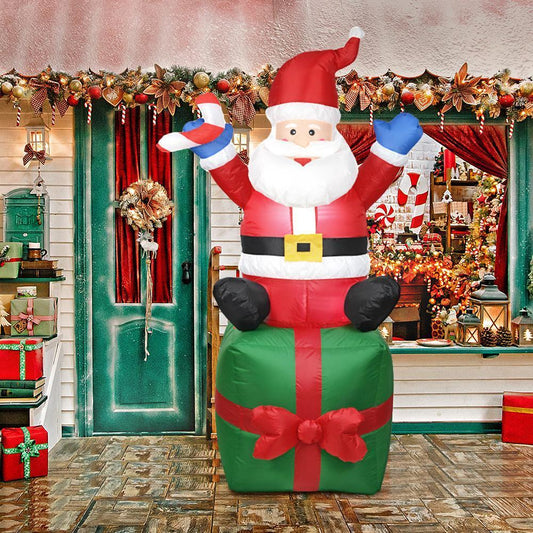 Muñeco inflable con luz nocturna, Feliz Navidad, Papá Noel al aire libre, decoración de Año Nuevo, soldado de jardín, juguetes, accesorios de arreglo