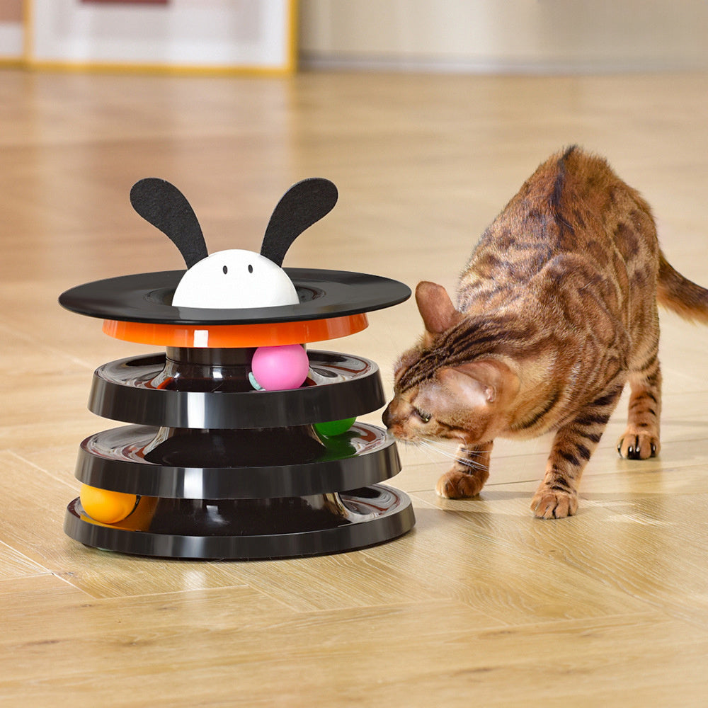 Rotating Four-layer Cat Plate, Interactive Educational Toy  Multicolor To Relieve Boredom