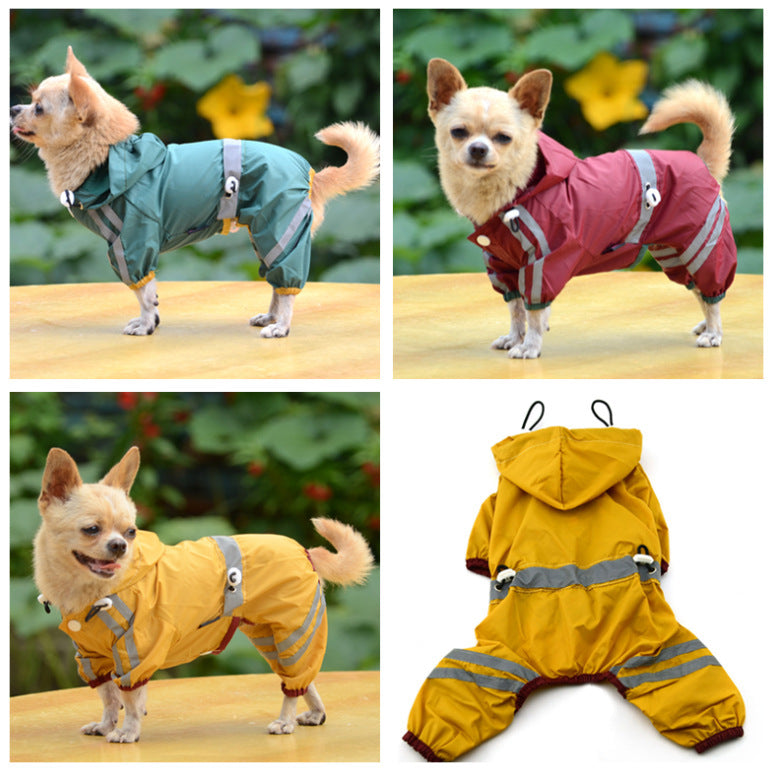 Impermeable perro gato impermeable ropa reflectante sudadera con capucha XS-XXL