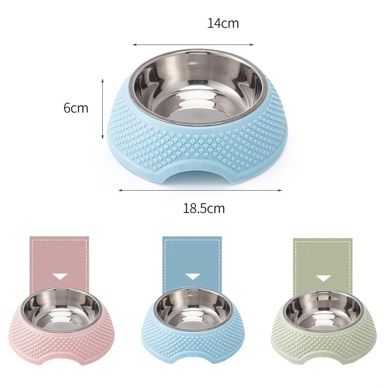 Gamelle pour chat et chien en acier inoxydable pour chat et chiot, mangeoire pour chiots et chats, base antidérapante et résistante aux chocs, récipient pour nourriture et eau pour animaux de compagnie