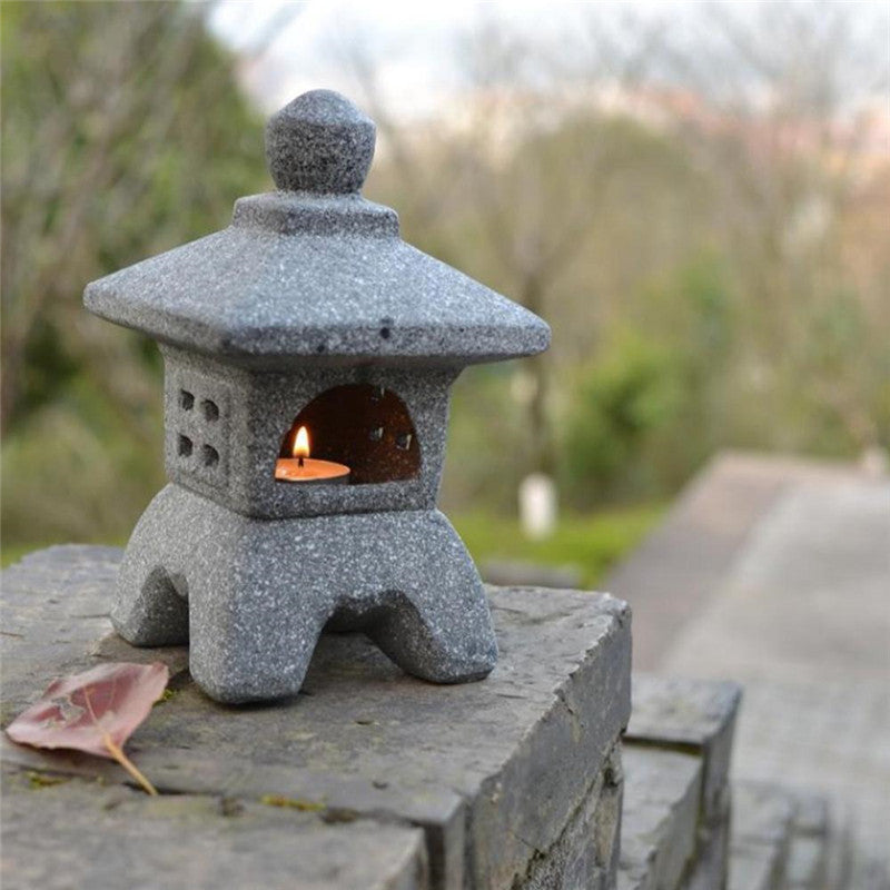 Lámpara de piedra Césped al aire libre Estilo japonés Patio Jardín