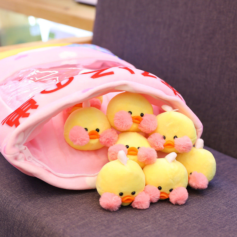 Kawaii 8 pièces LaLafanfan Café Canard Peluche Boules Sac Snack Jouet Oreiller